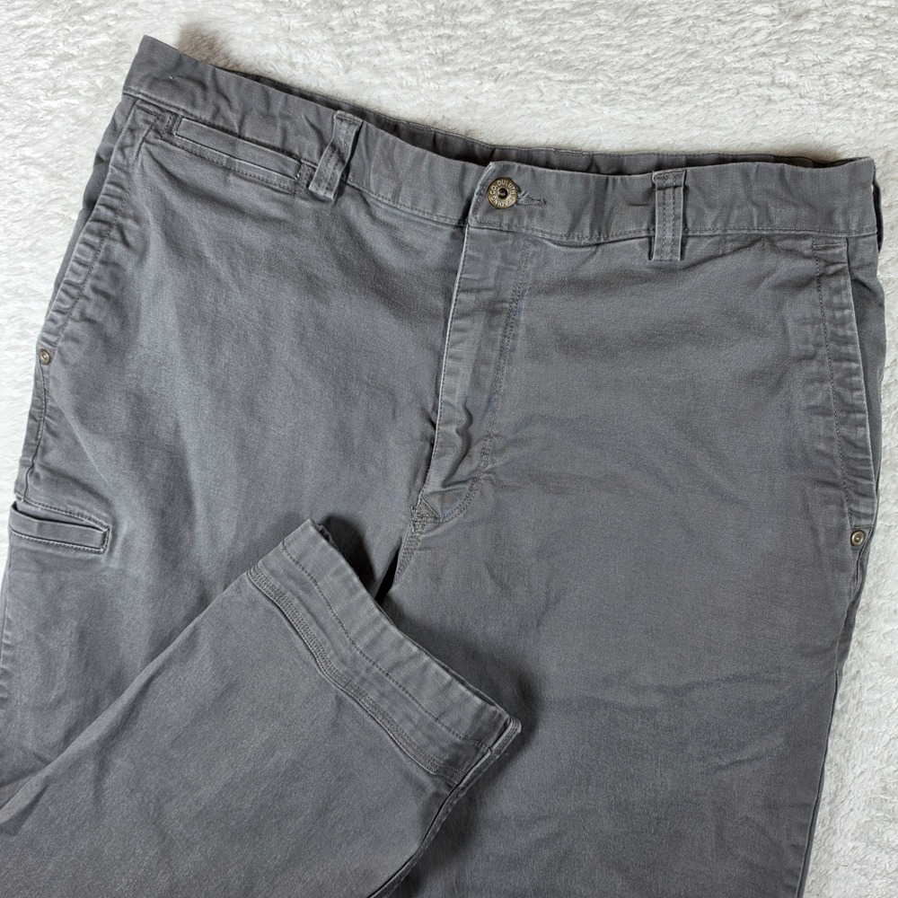 Duluth Trading Co Flex Ballroom Khakis Mens 36/30 Gray Spandex 75287 Work Pants